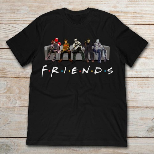 HORROR FRIENDS T-shirt Funny Birthday Cotton Tee Vintage Gift Men Women