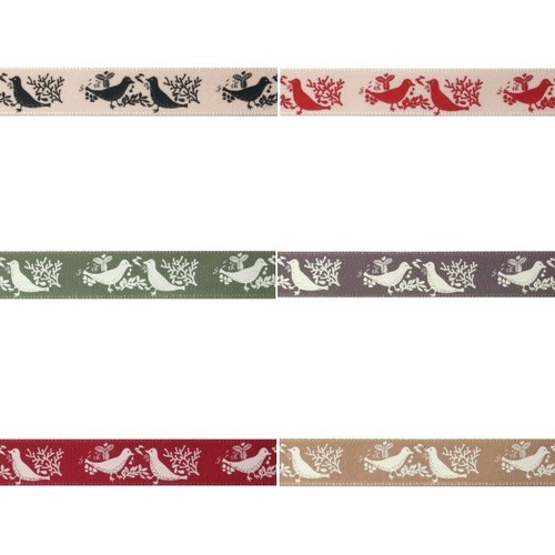 Natural Charms Christmas Turtle Dove Berisfords Ribbon 4m x 15mm