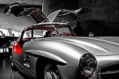 Canvas Wall Art Painting ya00513 Silver Vintage Classic Car