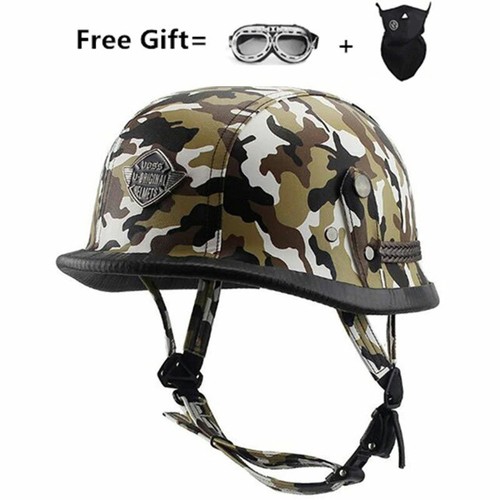 CHROME MIRROR German military style motorcycle helmet DOT open face helmets