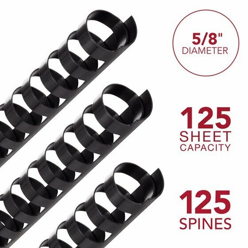 5//8 Black Binding 125 Pack GBC Mead CombBind Binding Spines