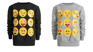 Camicia Sudore Maglione Emoji Smiley Emoticon Ragazze Top 7-13 anni di espressione per ragazzi