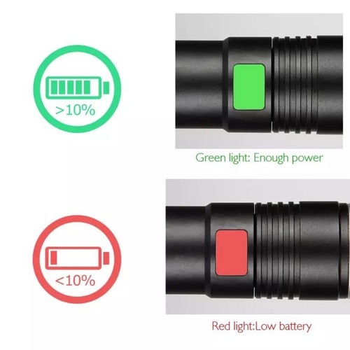 3000LM T6 Zoomable Tactical Military 18650 USB Flashlight Torch LED Lamp Light