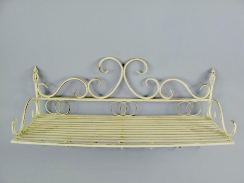Wandgarberobe mit Hutablage 62cm Hakenleiste Garderobe Eisen Haken Konsole Regal
