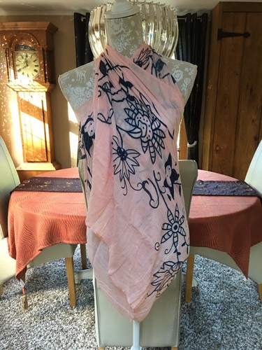 DESIGNER LARGE CORAL MULTIWAY ETHNIC LONG PAREO SARONG SCARF BEACH WRAP COVER UP