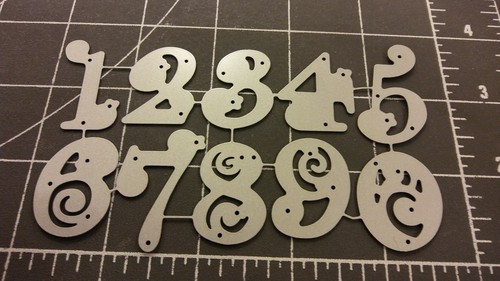 Universal Die Cut Tool Thin Metal Emboss Birthday Candle Anniversary numbers 0-9
