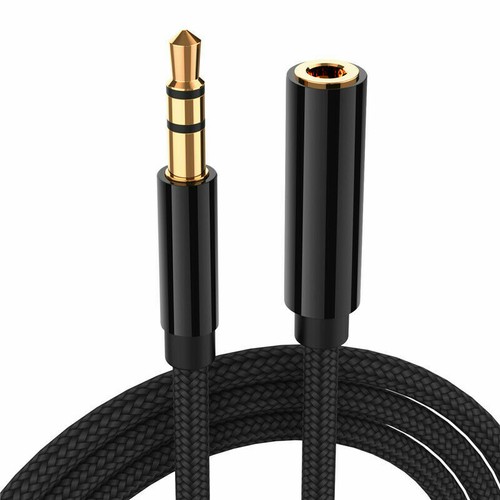 3.5mm Jack Estéreo Auriculares Aux Audio Lead Trenzado Cable de extensión de oro OFC au