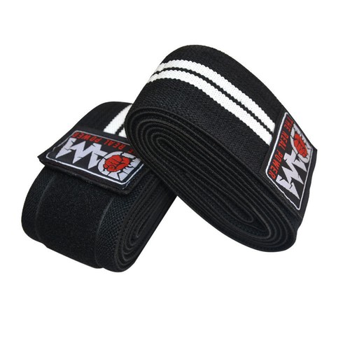 DAM ONE PAIR WEIGHT LIFTING KNEE WRAPS COTTON BODY BUILDING GYM TRAINING