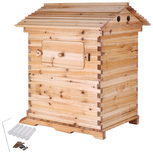 2 Layers Bee Hive Frames Auto Honey Beekeeping Box Durable Flowing Upgraded