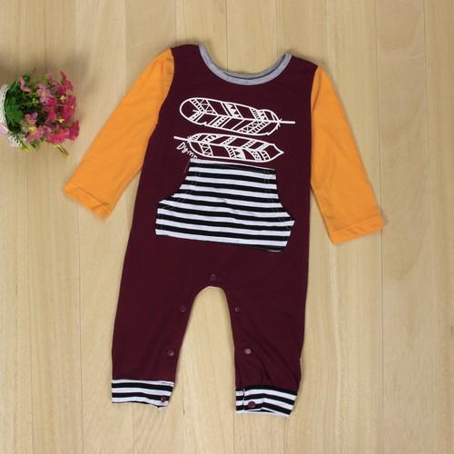 Newborn Baby Kids Boys Girls Striped Long Sleeve Romper Jumpsuit Outfits Clothes
