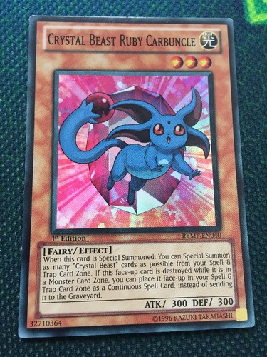 Crystal Beast Ruby Carbuncle RYMP-EN040 Super Rare 1st Edition Trading Card