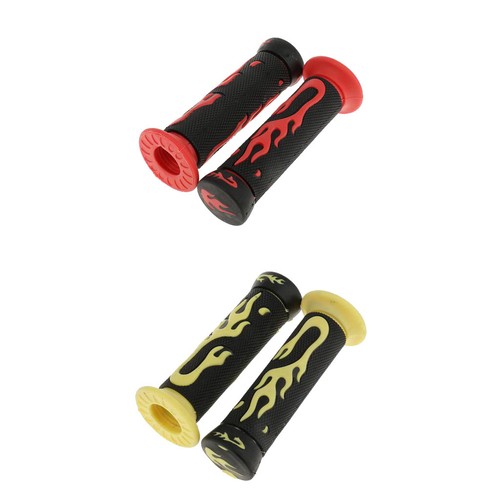 2 Pairs Yellow+Red 7//8 Handlebar Hand Grips Anti-slip Motorcycle Body Parts