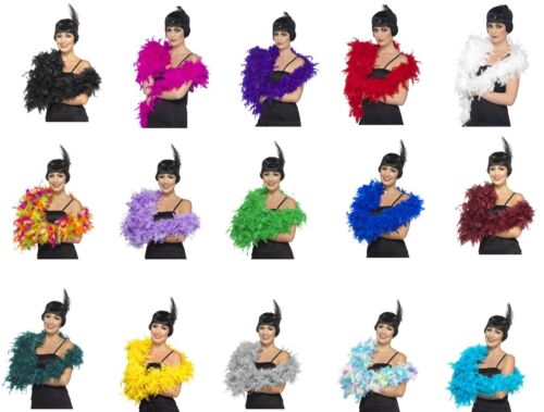 Women's Deluxe 80g Feather Boas Charleston Flapper Fancy Dress Hen Night Theme 
