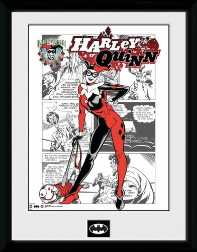 #90870 40x30cm Harley Quinn Comic Poster Plakat Gerahmt Batman