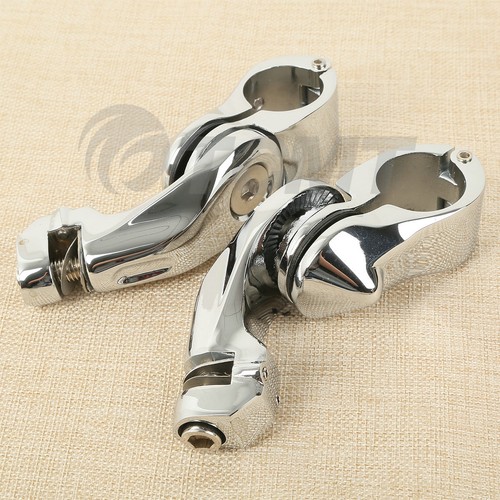 1 1//4/" 32mm Chrome Short Angled Adjustable Highway Foot Peg Mount Kit For Harley