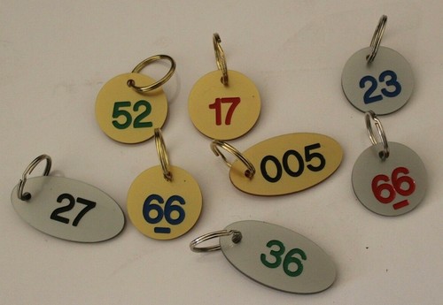 Gym Office Engraved Gold and Silver Key Fobs Hotels School