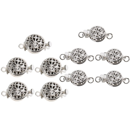 10pcs Filigree Push in Box Clasp for Jewelry Making Bracelet Necklace Clasps
