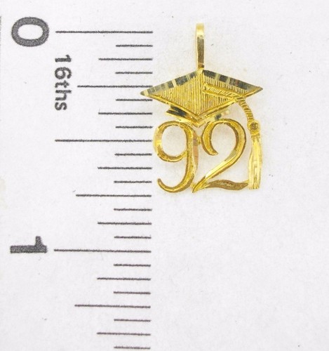 Details about / Charm 14K yellow gold Class of 92 graduation cap and tassel pendant