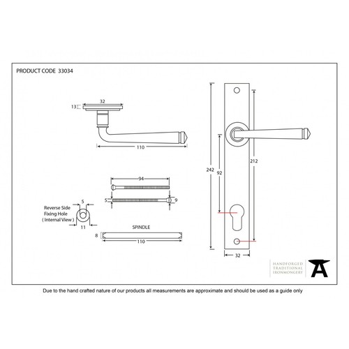 SET TRADITIONAL PERIOD ATC ANVIL 33034 PEWTER AVON SLIMLINE SPRUNG LEVER ESPAG