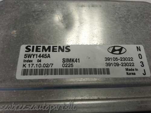 03 2003 HYUNDAI ELANTRA COMPUTER BRAIN ENGINE CONTROL ECU ECM MODULE EBX