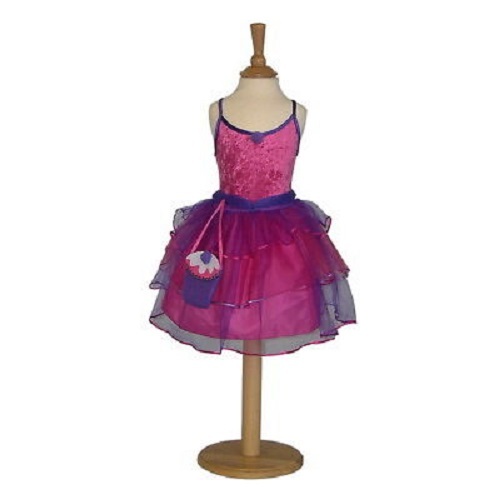Girl/'s Cupcake Fairy Pink /& Lilac Dress With Cupcake Bag Fancy Dress Costume