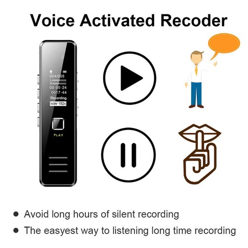 Mini Digital Voice Recorder Audio Recording Voice Activated Record Dictaphone