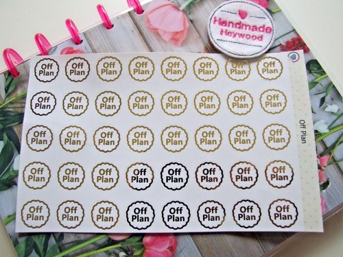 Hand Drawn On//Off Plan Glossy Planner//Diary//Scrapbooking Stickers Gold Foil