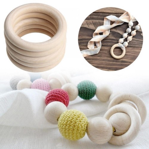 20pcs Unfinished Wooden Round Rings DIY Necklace Jewellery Crafts Decor