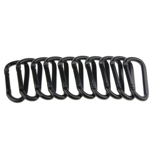 Alloy Carabiner Camping Hiking Hook Black Climbing Button Buckle Keychain