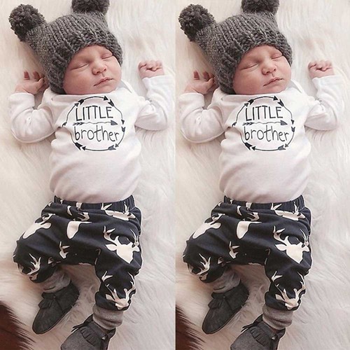 Pantalon Casual Outfits Clothes Set Bébé Nouveau-né Bébé Garçons Ange Tops