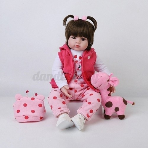18 Inch Baby Doll Girl Soft Silicone Lifelike Newborn Reborn Doll /& Cloth
