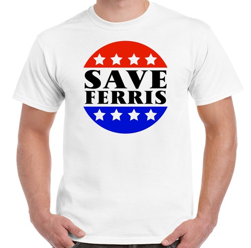 Save Ferris Tribute To Ferris Bueller/'s Day Off Retro Classic Movie Mens T-Shirt