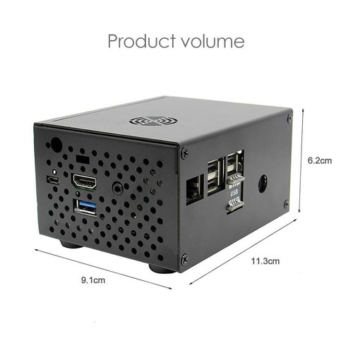Raspberry Pi X820 V3.0 SSD Expansion Board Metal Case+Power Control Switch+Fan