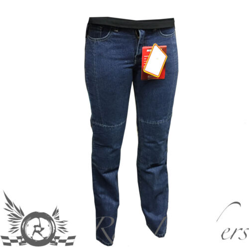 RS 1001 MOTOHART ARAMID FIBRE REINFORCED MOTORCYCLE MOTORBIKE BLUE LONG JEANS