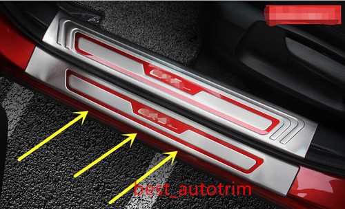 Outer Door Plate Sill Protector Cover For For Mazda CX-5 2nd Gen 2017 2018 RED