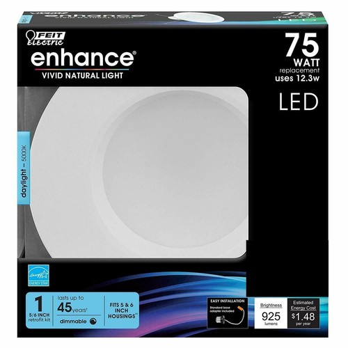 Feit Electric NEW 75 Watt White 5000K Retrofit Kit LEDR56//950CA 5//6/" LED