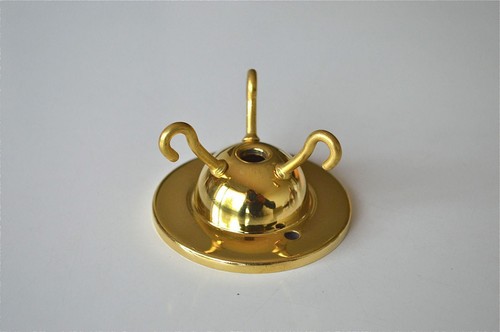 ART DECO STYLE BRASS 3 HOOK CEILING LIGHT HOOK ROSE FLYCATCHER CHAIN HOOK G6