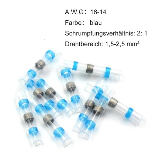 200x Lötverbinder Schrumpfverbinder Stoßverbinder Quetschverbinder Kabelver Set