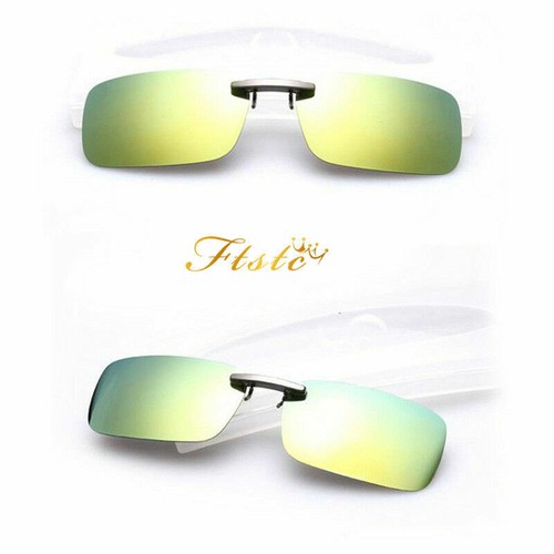 Polarized Clip On Driving Sunglasses Eye Glasses Day Night Vision Lens Men Women