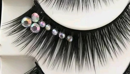 Ballroom Latin Dance AB Crystal Rhinestone False Eyelashes Lashes Jewelry Dress