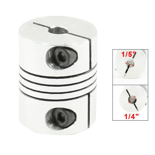 5x6.35mm CNC Motor Shaft Coupler 5mm to 6.35mm Flexible Coupling D1K3 B6D3
