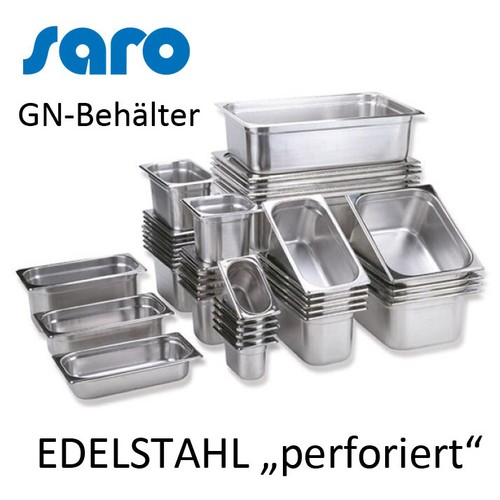 Typ wählbar SARO Gastronormbehälter Edelstahl perforiert GN-Behälter