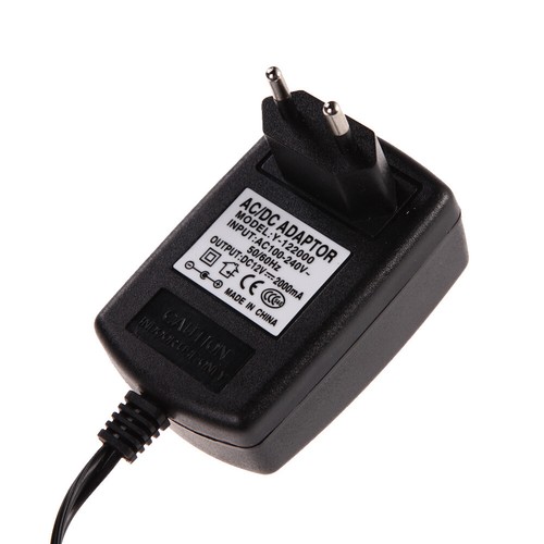 EU-Stecker AC 100-240V Konverter Adapter DC 5.5 x 2.5MM 12V 2A 2000mA Ladeg FG#1