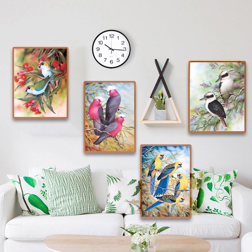 4 Pack 5D DIY Diamond Painting Kits Bird Full Drill Cross Stitch Home Decor