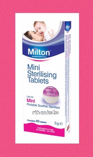 For Mini Dummy Soother Steriliser MILTON Mini Sterilising Tablets 50 Pack