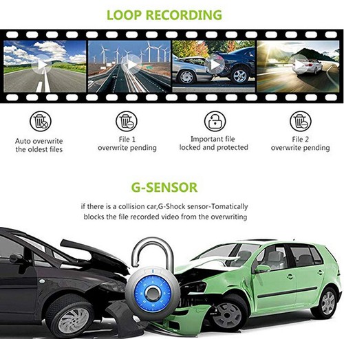 10/" Car DVR Dual Lens HD 1080P 32G Rear View Mirror Video Recorder Dash Cam 140°