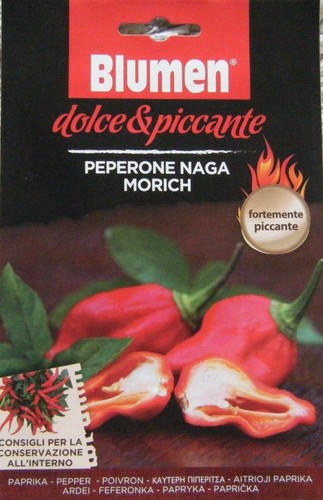 BLUMEN AUTHENTIC ITALIAN SEEDS PEPERONE NAGA MORICH PEPPER SEED RP £3.99