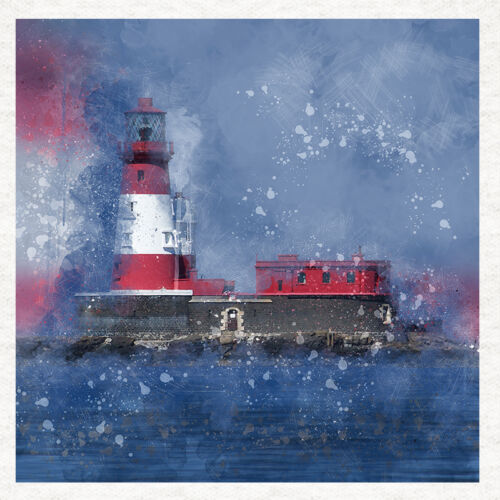 Quality Fabric Cushion Upholstery Craft Quilting Panel Longstone Lighthouse