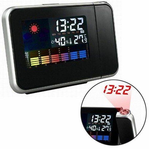 SVEGLIA IGROMETRO DIGITALE LASER OROLOGIO TEMPERATURA UMIDITA/' ALLARME DATA