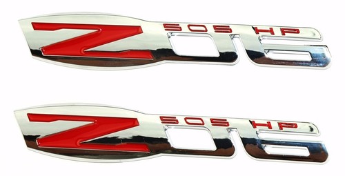 2X Chrome Emblem Decal Replacement For Chevrolet Corvette C6 Z06 505 HP 25919017